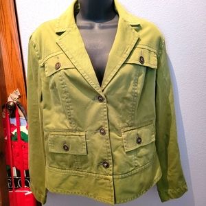 Chicos olive green military style jacket